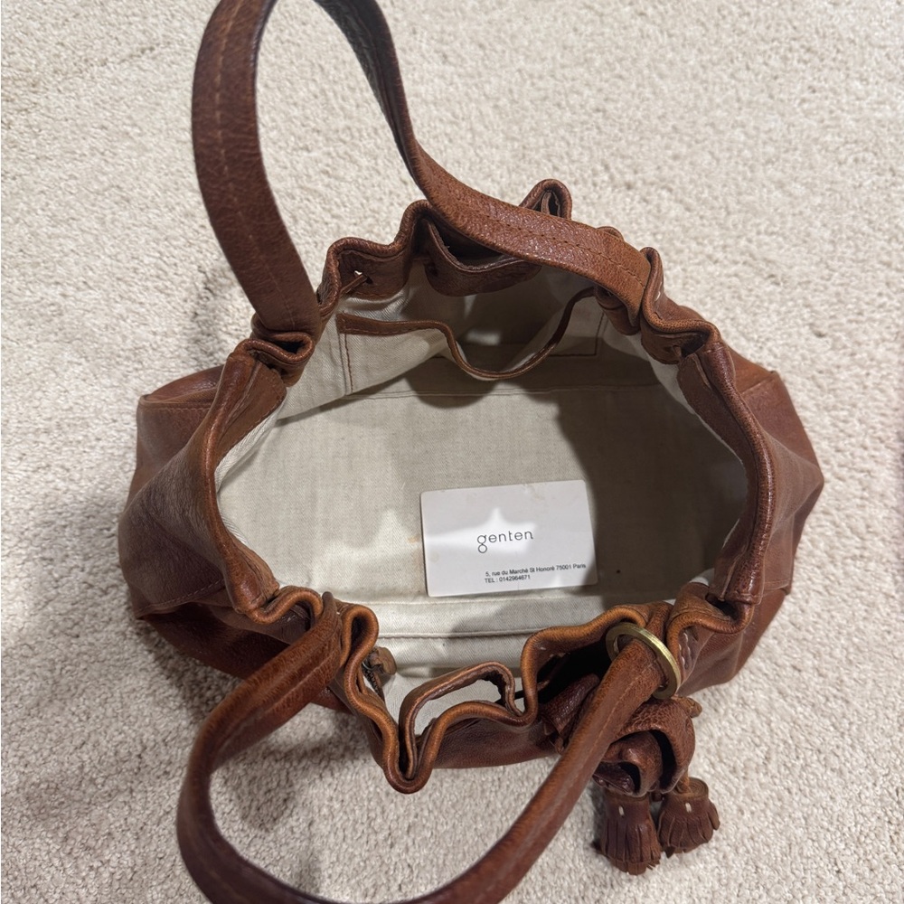 GENTEN Leather French Women's Shoulder Bag - Picture 3 of 6